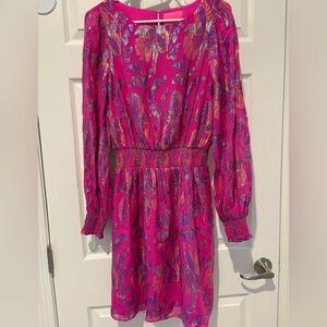 Metallic Long Sleeve Dress